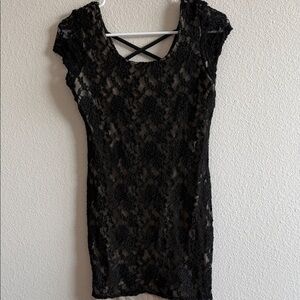 Chic Black Lace Mini Dress